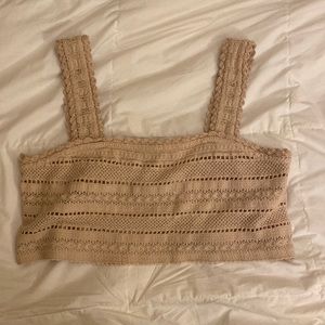 Aerie Textured Lace Crop Top